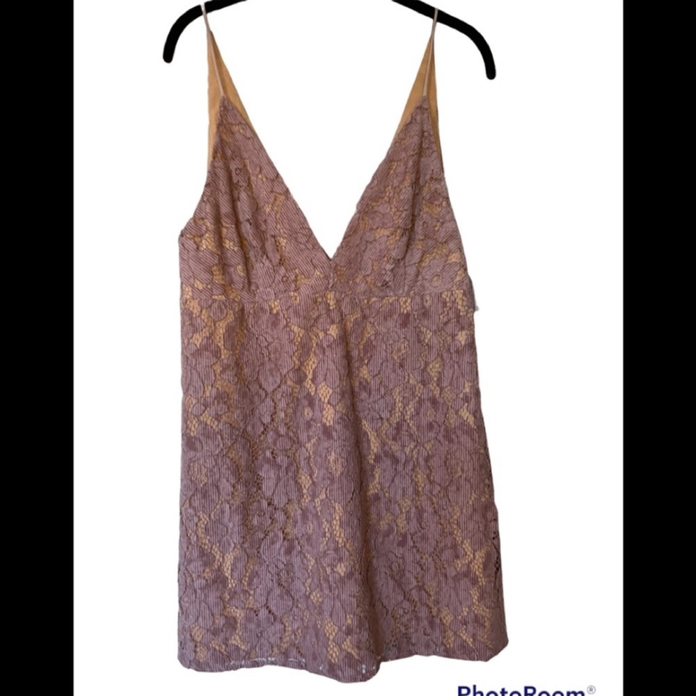 Free People Dangerous Love Lace Mini Dress in Lavender NWOT - Picture 3 of 4
